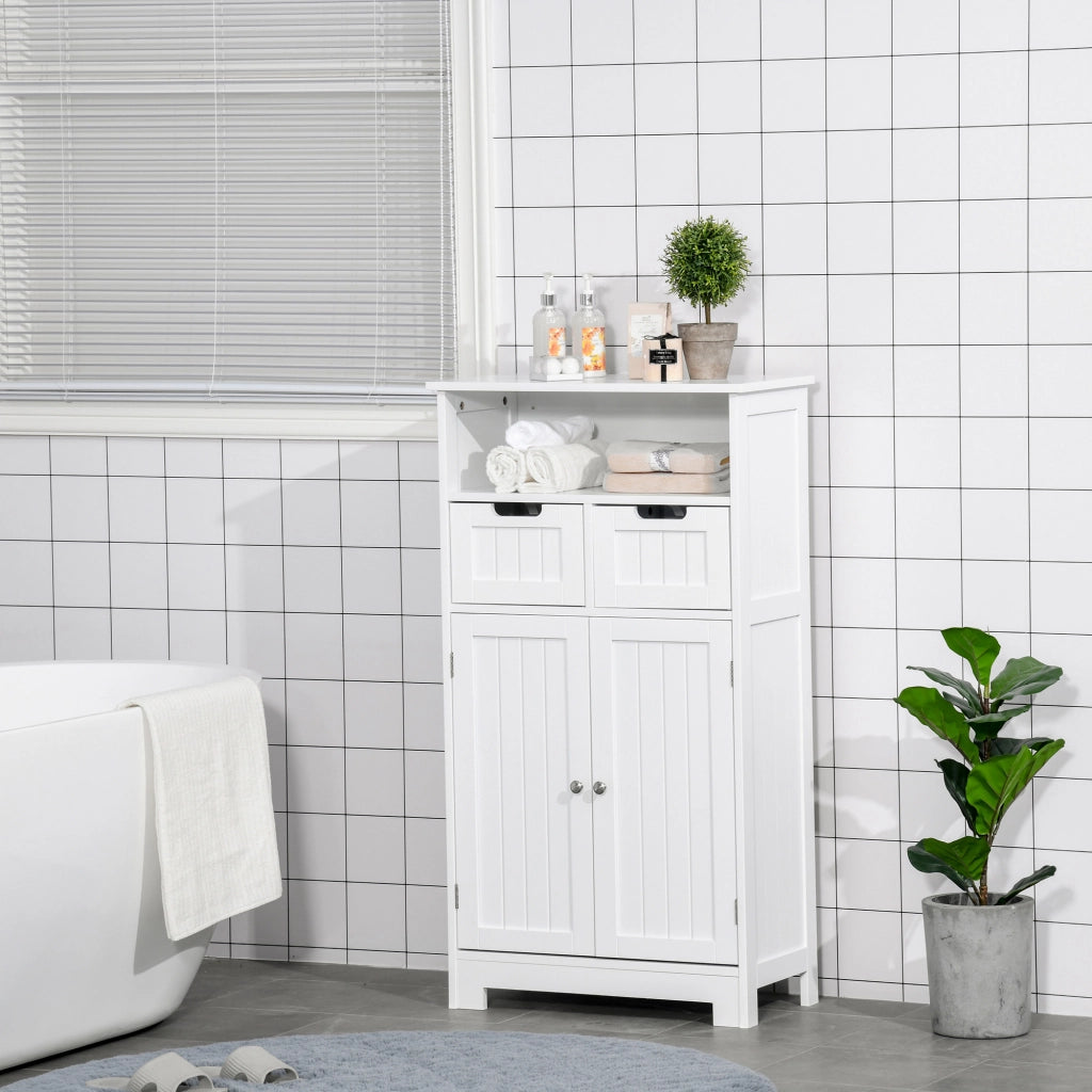 Armadio con 2 ante e 2 cassetti ¨C zephmum ¨C bianco 60x30x108,8 cm