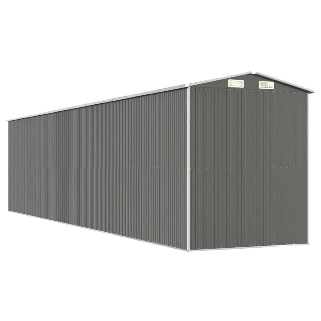 Casetta da giardino cabina ripostiglio capanno da esterno capanno per attrezzi robusta colore chiaro 192 x 855 x 223 cm acciaio zincato grigio 02_0022263