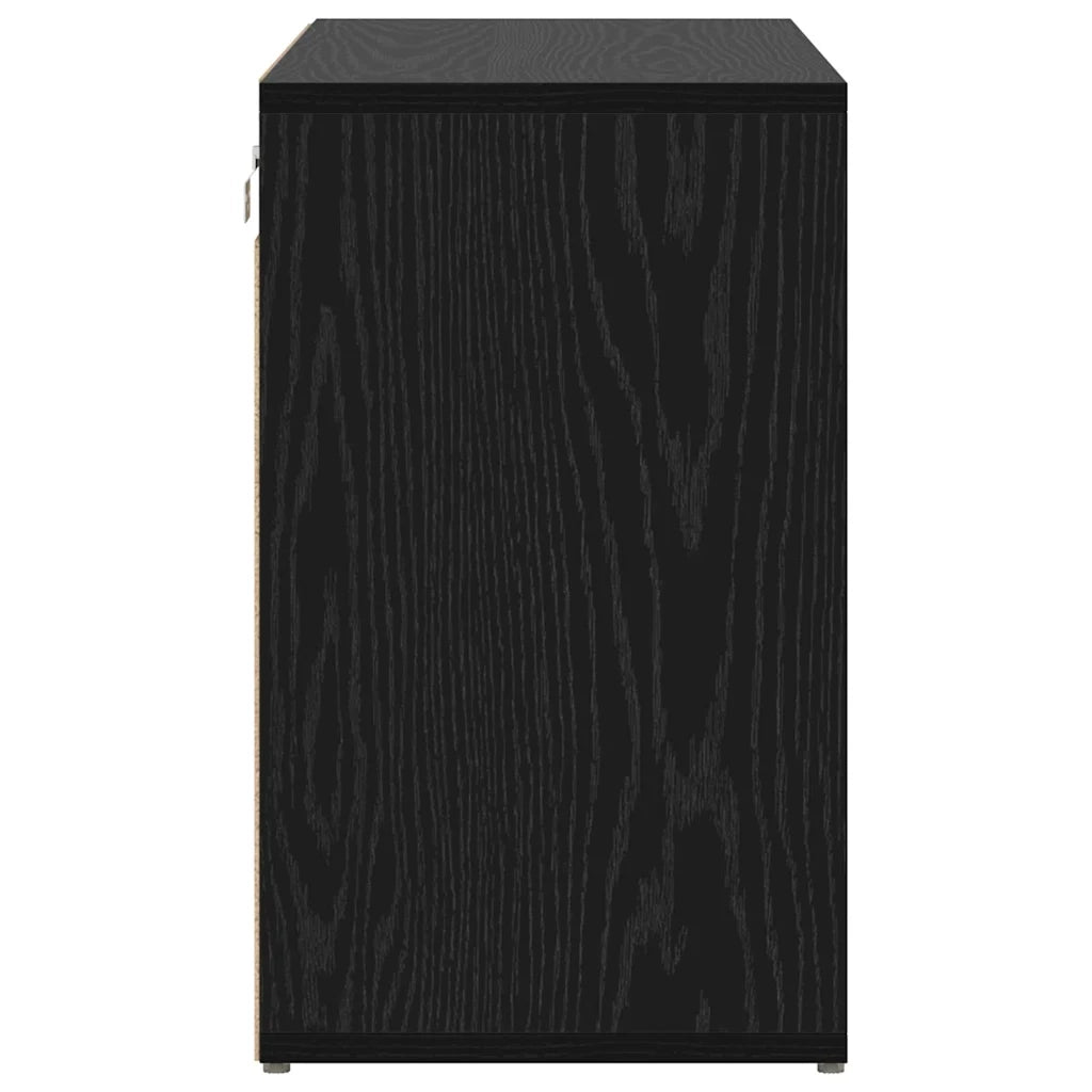 vidaXL Scarpiera Rovere nero 77.5 x 30 x 51 cm Legno multistrato