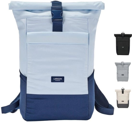 Borsa da Spalla Universale per Uomo Donna Blu - Nr. 4 - Borsa a Rolltop con Tasca per Laptop per Università, Lavoro & Bicicletta - Grande Borsa - Impermeabile