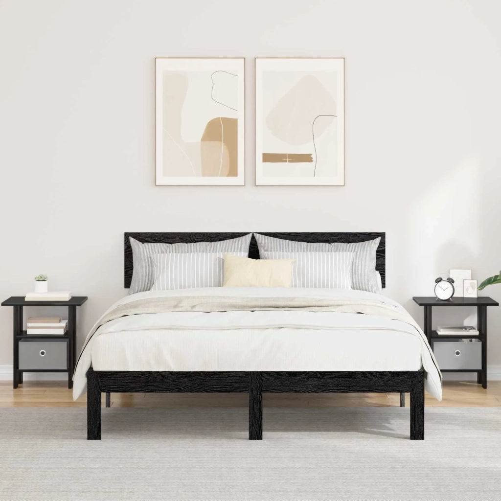 Comodino 2 pcs Rovere Nero 41 x 40 x 45 cm Legno multistrato 8000423