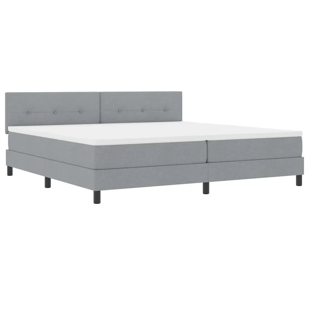 Letto a molle con testiera Grigio chiaro 200 x 200 cm Tessuto 3338713