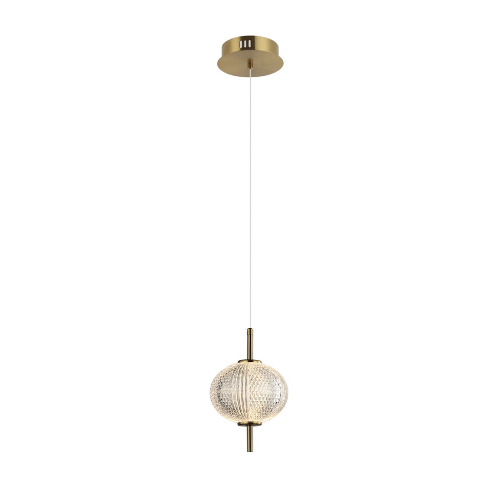 Sospensione LED Lazie Italux ottone vetro Ø15 5W 3000K