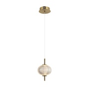 Sospensione LED Lazie Italux ottone vetro Ø15 5W 3000K