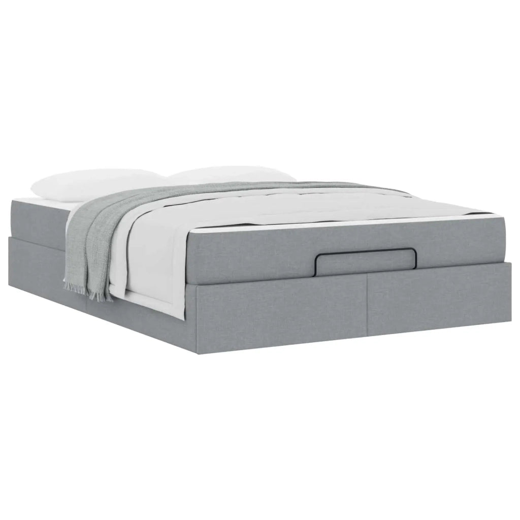 Struttura letto con materasso 2 pcs Grigio chiaro Tessuto