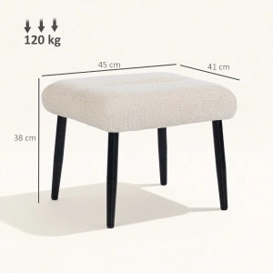 SGABELLO 45 x 41 x 38 cm in poliestere colore bianco crema