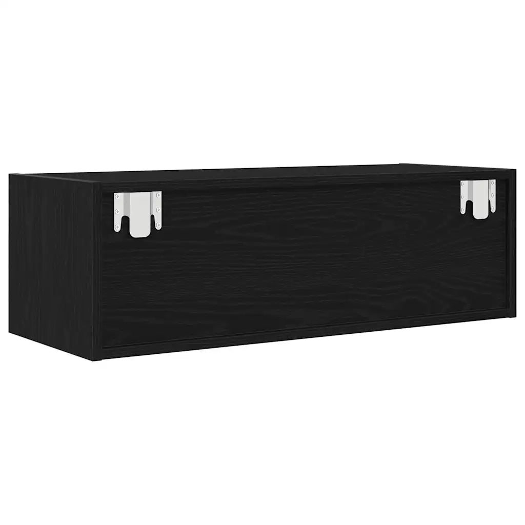 Mobili TV 2 pz Rovere Nero 80x31x25,5 cm in Legno Multistrato