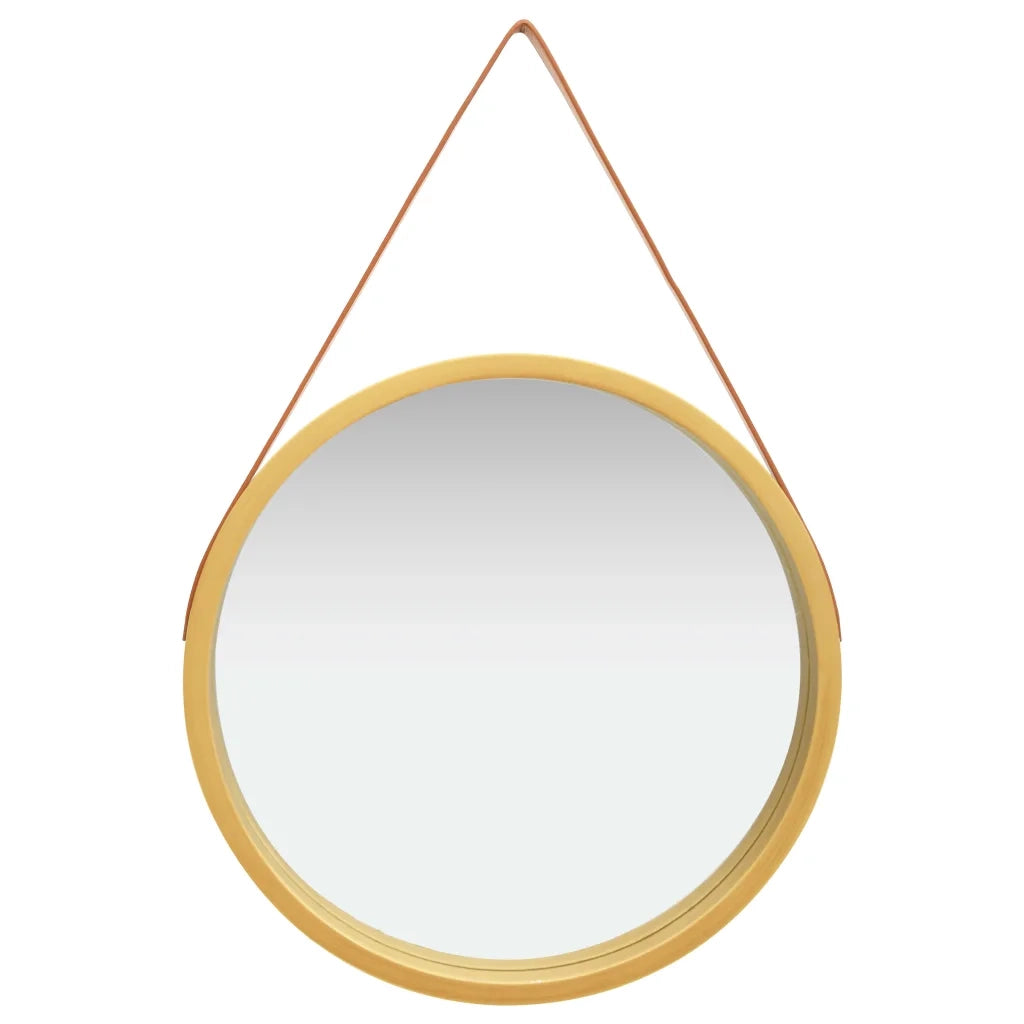 Specchio da Parete con Cinghia 60 cm Oro