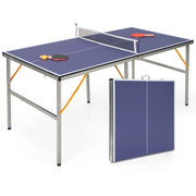 Set da gioco da ping pong portatile per interno ed esterno, Tavolo da ping pong pieghevole con rete e 2 racchette