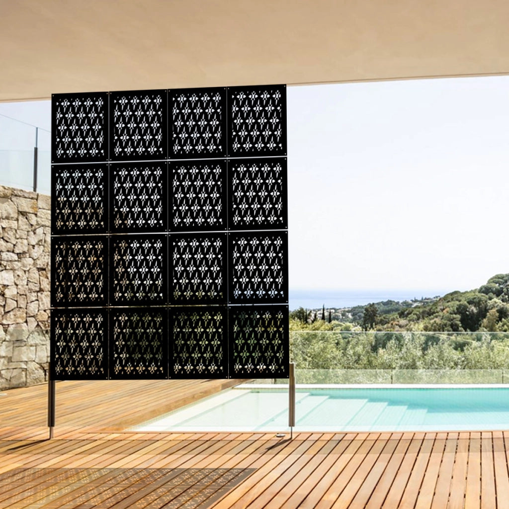 ZED - Pannello in PVC traforato - Parasole Misura: 48x48 cm, Colore: nero