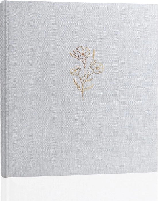 Album fotografico da incollare - 100 pagine - grigio - copertina in lino - 31 x 33 cm