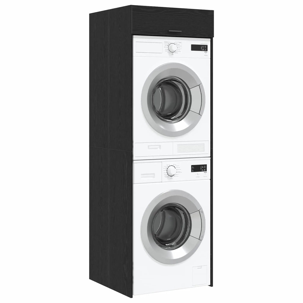 Mobiletto per lavatrice Rovere Nero 67,5 x 68 x 200 cm 3422785