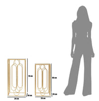 Set 2 Tavolini Arty Quadrato 34x34x70-29x29x60 cm in Ferro