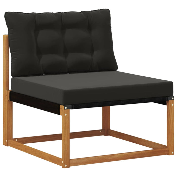 Set di divani da esterno con cuscino 5 pcs Naturale e Nero 3369179