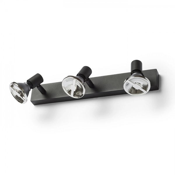 Faretto TRICA III da parete nero  230V GU10 3x25W