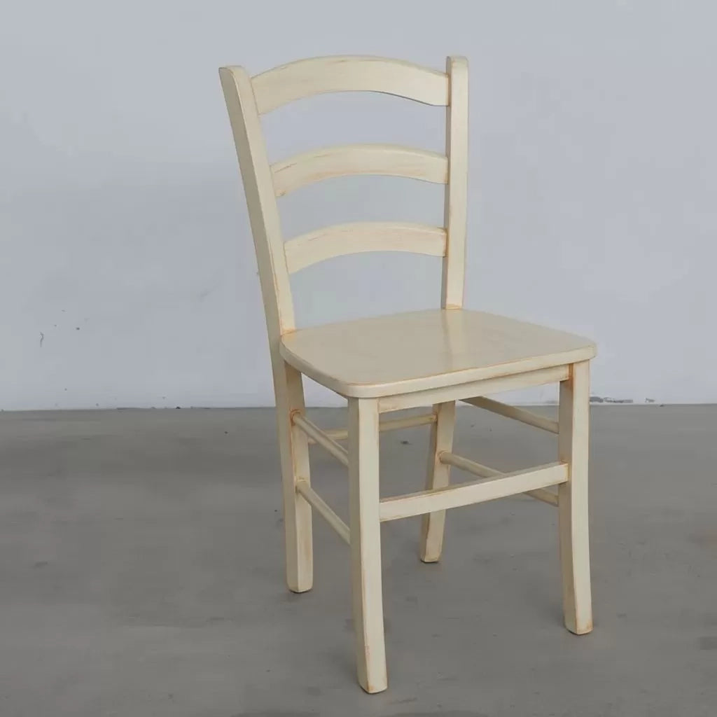 Set 2 sedie shabby legno laccato avorio anticato seduta legno 43x46x89 - Mobili 2G