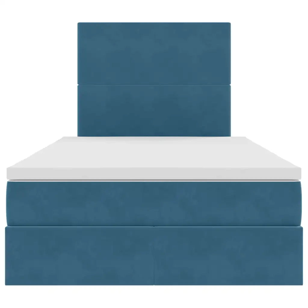 Letto con contenitore e LED Blu Scuro 120 x 200 cm Velluto 3372601