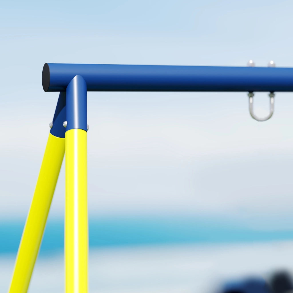 Struttura per Altalena da Giardino 260x160x178 cm con 4 Ganci in Acciaio Blu