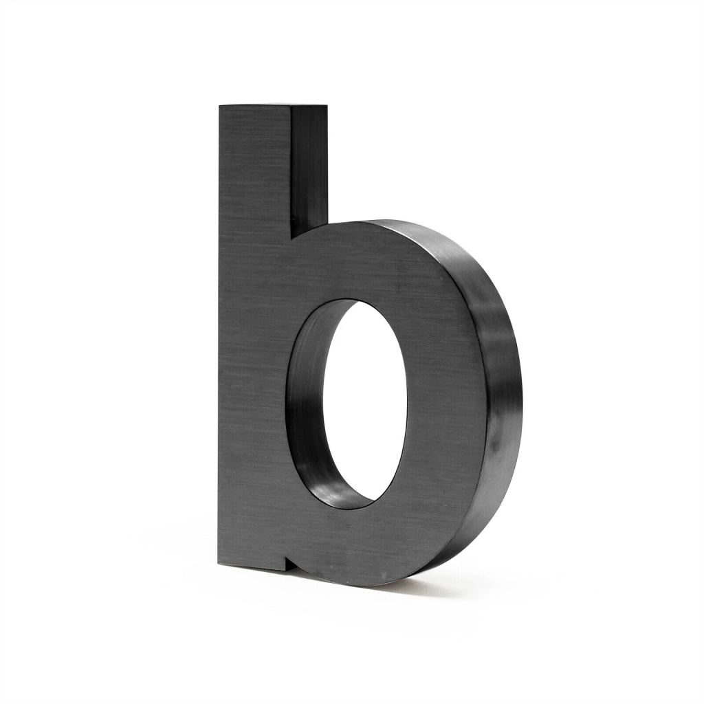 Targa numero civico "a" Arial antracite 3D 20 cm acciaio sottile resistente alle intemperie 16_0001448