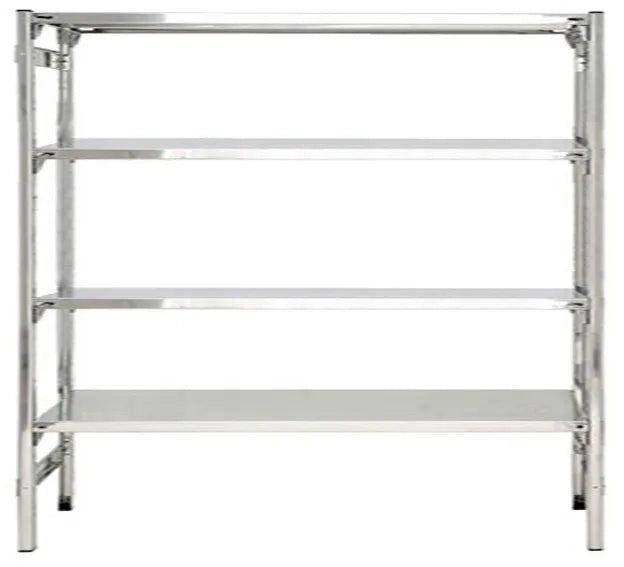 Scaffale in acciaio inox con ripiani regolabili a incastro cm. 200x30x180h