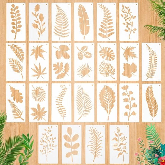 24 pezzi di stencil per bladeri, stencil per segni, stencil per pittura, stencil riutilizzabile per dipinti murali