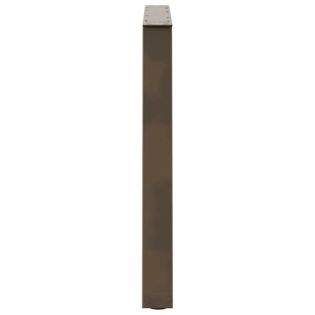 Set di 2 gambe per tavolo da pranzo a forma di V 100 x 73 cm con piedini regolabili design moderno acciaio naturale 02_0056871