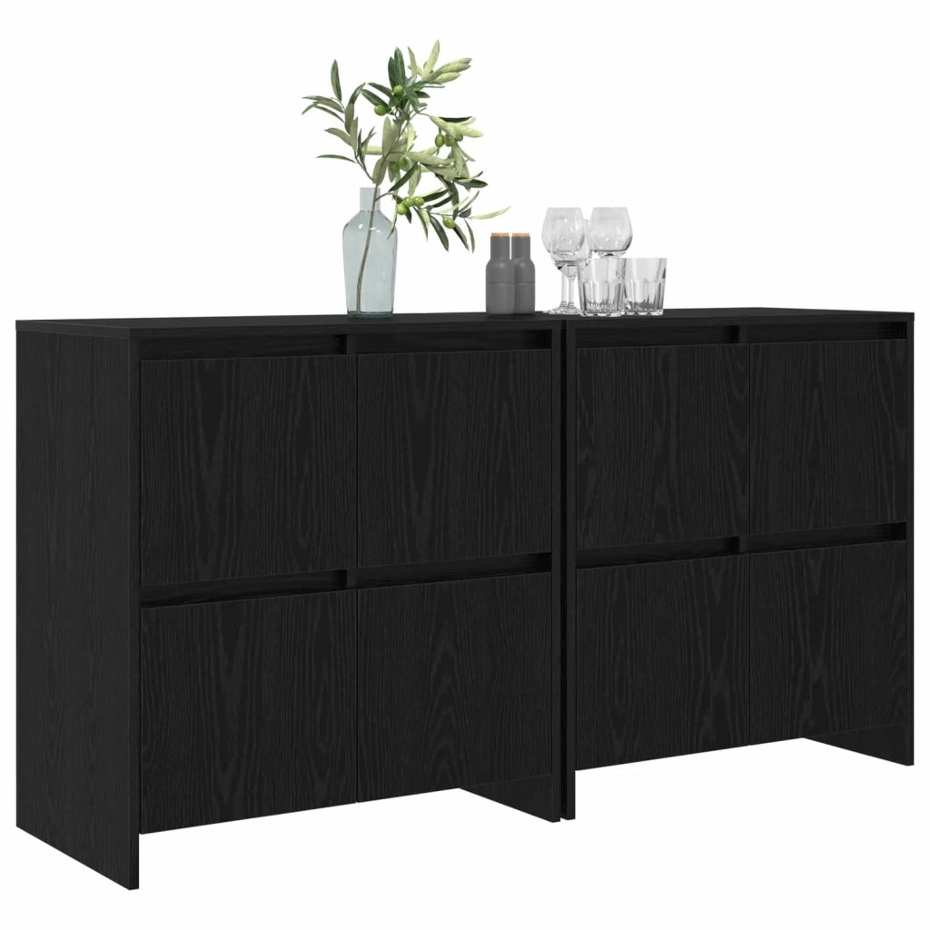 Sideboards 2 pz Rovere nero 70 x 41 x 75 cm 3393514