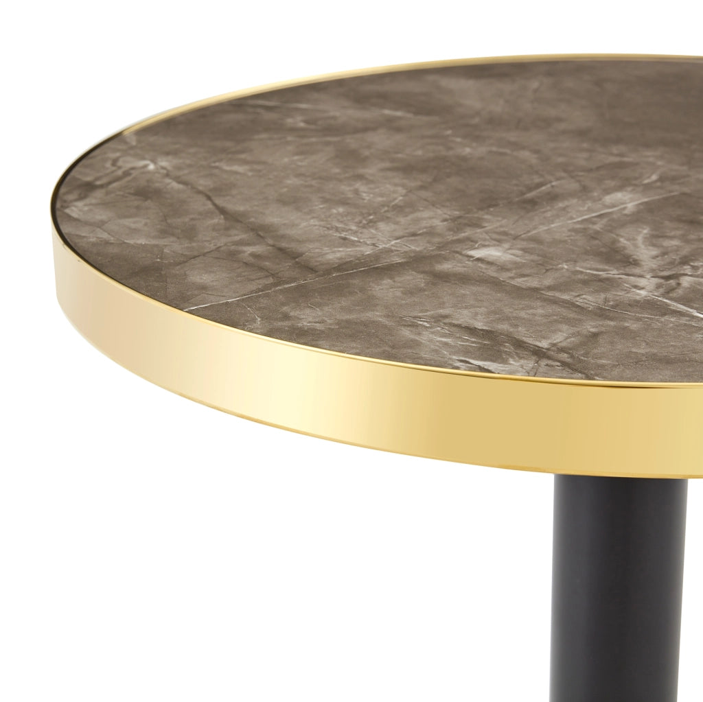 Tavolo rotondo 60x73;7 cm grigio MDF e metallo; base stabile