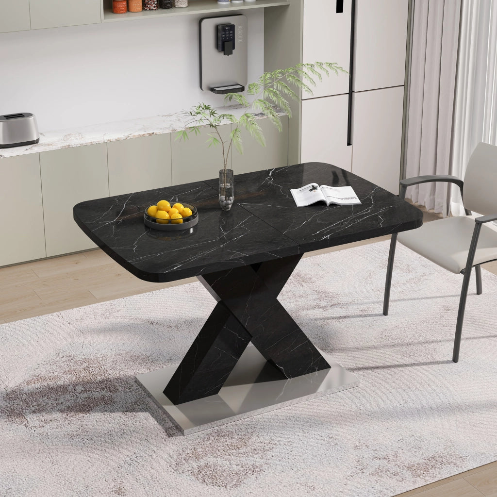 Tavolo da Pranzo Allungabile con Piano Estensibile - per Sala da Pranzo - nero