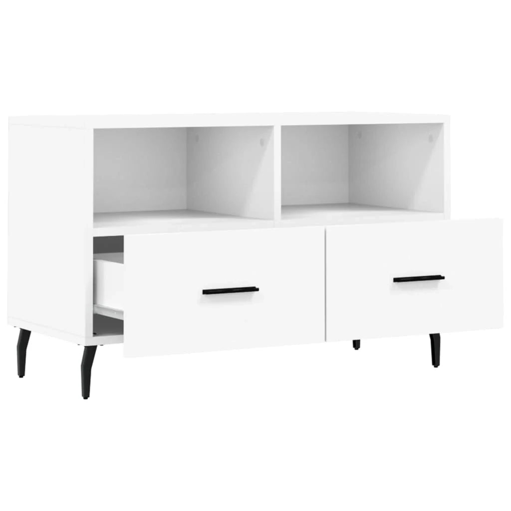 Mobile TV multimediale mensola TV credenza TV sala da pranzo soggiorno camera da letto 80 x 36 x 50 cm legno ingegnerizzato bianco 02_0026290