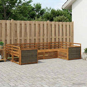 Set di divani da esterno 6 pz Naturale Legno di Acacia Massello 3383767