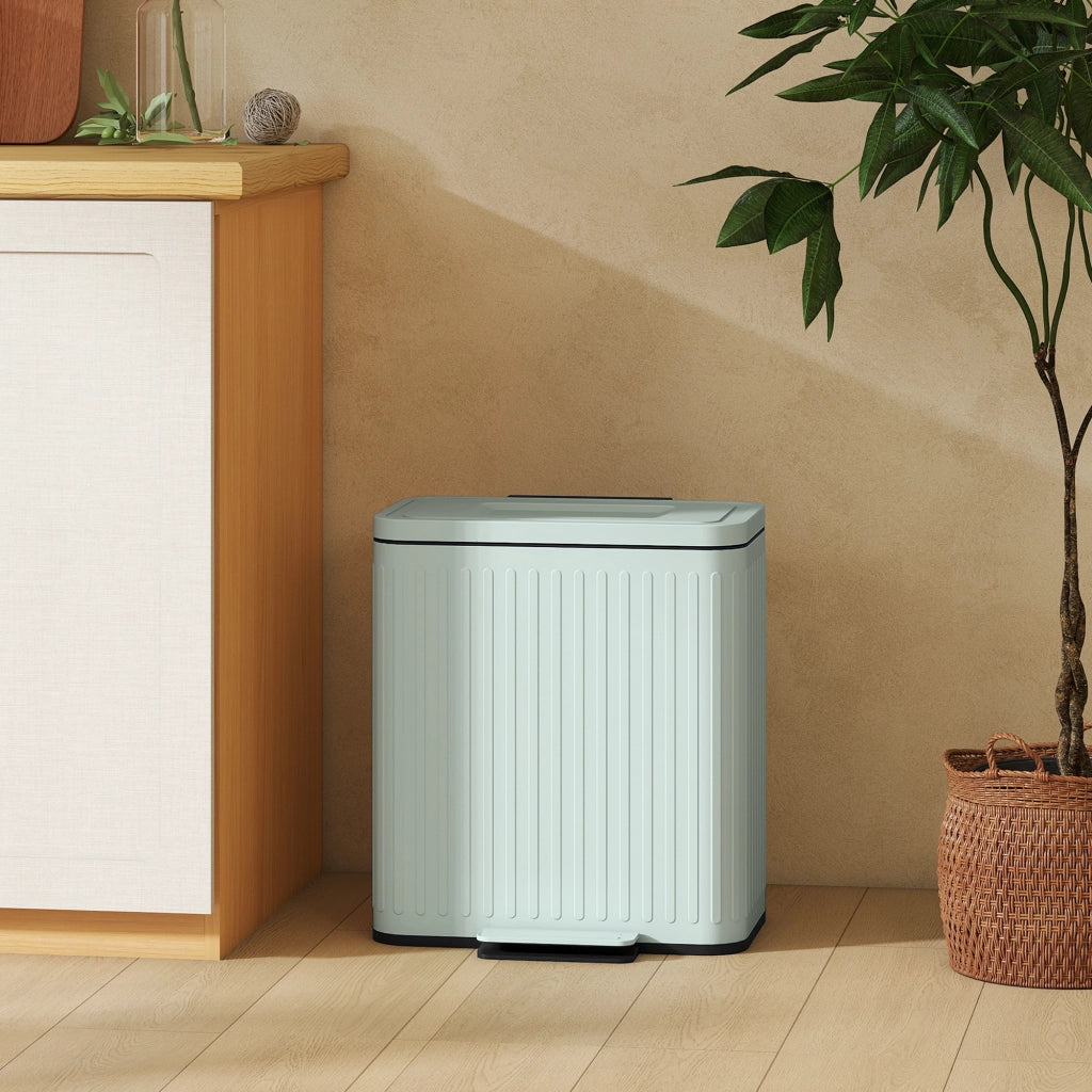 Cestino per la Raccolta Differenziata 2x20L ¨C Zephmum ¨C Verde Metallizzato