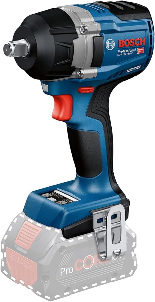 Bosch Professional 18V System Avvitatore a massa battente a batteria GDS 18V-750 C (incl. 2 batterie 5.0 Ah, caricabatteria GAL 18V-40, L-BOXX)