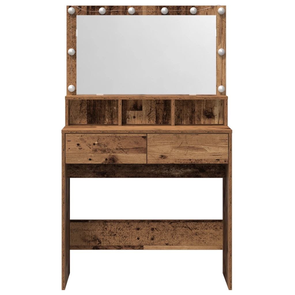 vidaXL Tavolo da Trucco con cassetto Legno vecchio 80 x 41 x 134.5 cm