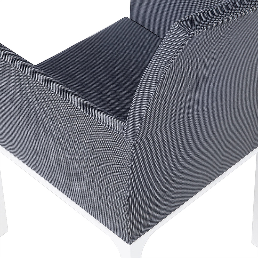 Set di 8 sedie da giardino grigio con base in alluminio bianco cuscini ad asciugatura rapida