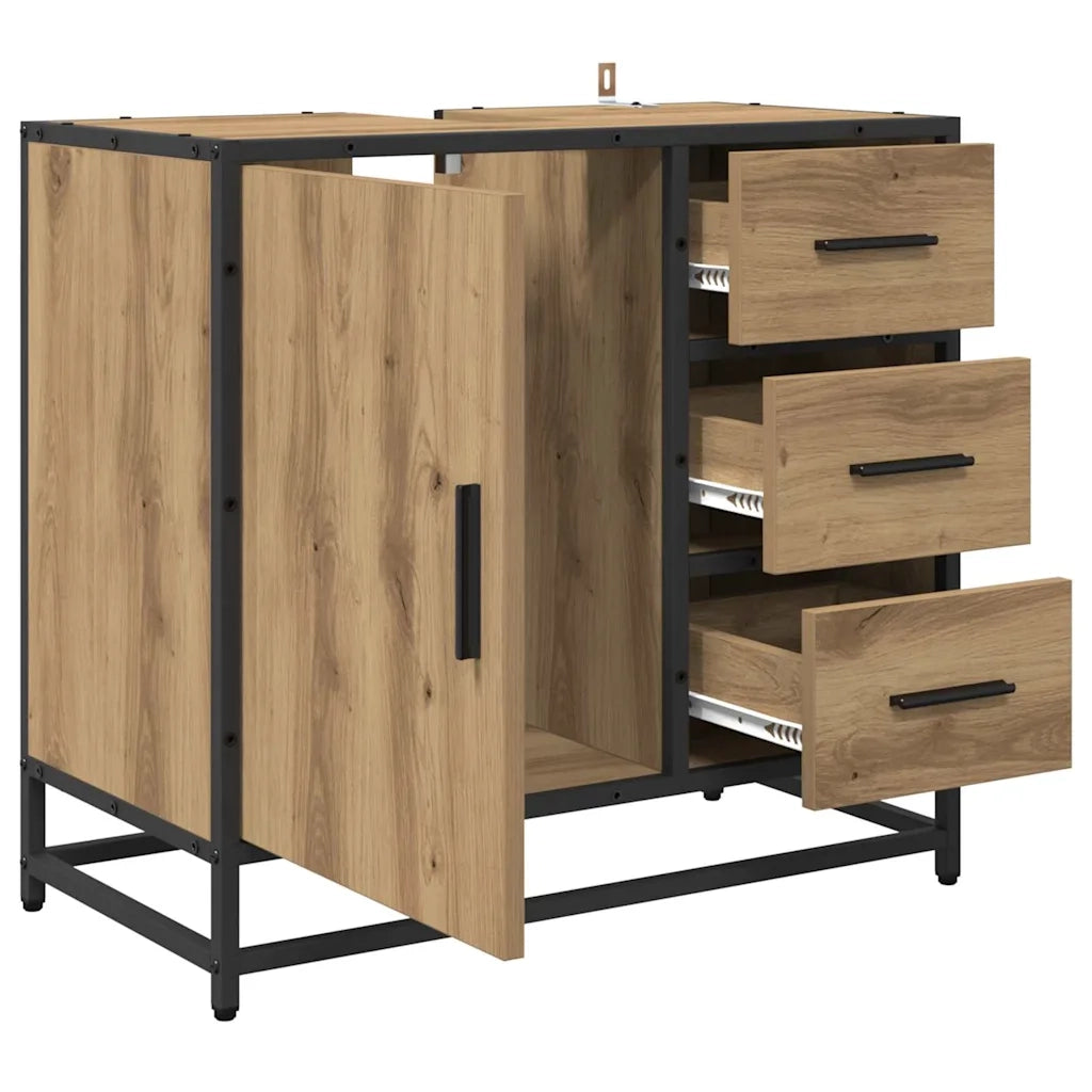 Mobile da Bagno con cassetto Rovere artigianale 65 x 33 x 60 cm 883625