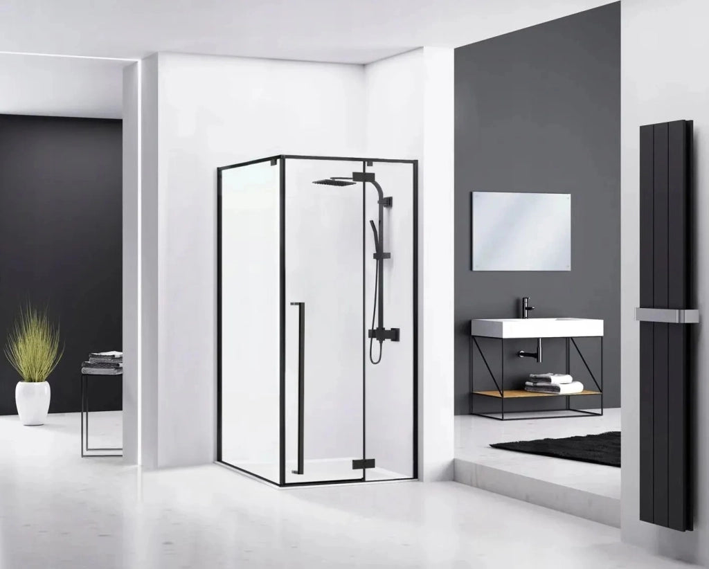 Cabina Doccia Fargo 100x80 Black Mat con piatto doccia Savoy