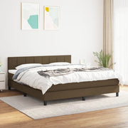 Giroletto a Molle con Materasso Marrone Scuro 160x200cm Tessuto 3140068