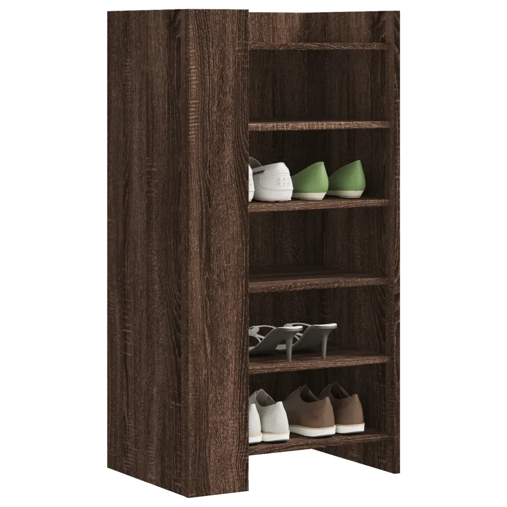 Scarpiera-Scaffale per scarpe Rovere Marrone 52x37,5x100 cm in Legno Multistrato