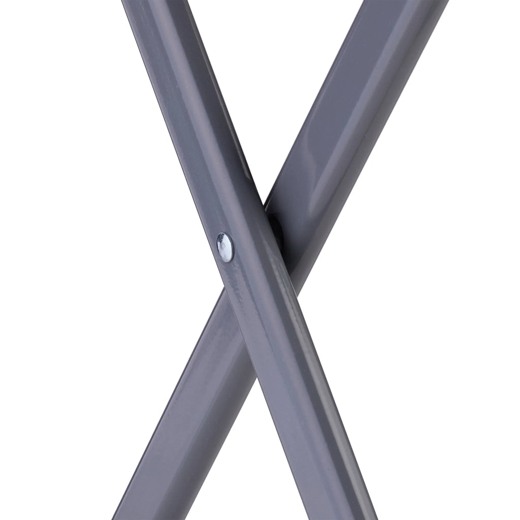 Set da balcone 3 pezzi tavolo pieghevole 61 x 61 cm e 2 sedie comode design moderno in plastica grigia 13_0015633