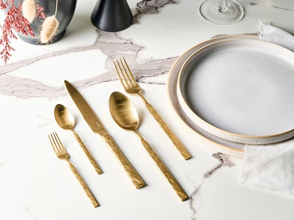 Set di posate in acciaio inossidabile oro 30 pezzi per ogni occasione Coltello Cucchiaio Forchetta Cucchiaino Forchetta da torta Design moderno