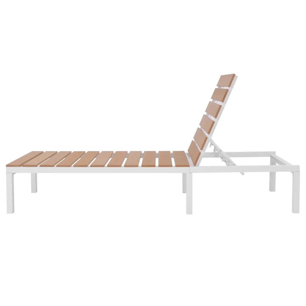 Lettino Prendisole in Alluminio e WPC Marrone cod mxl 21752