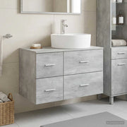 Set di mobili per il bagno 2 pz Grigio Cemento 3403987