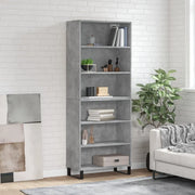 Credenza Grigio Sonoma 69,5x32,5x180 cm Legno Multistratocod mxl 101619