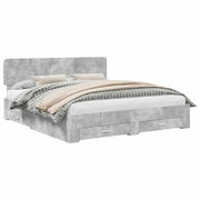 Letto matrimoniale | Letto per adulti | Struttura del letto con testiera Grigio cemento 200 x 200 cm