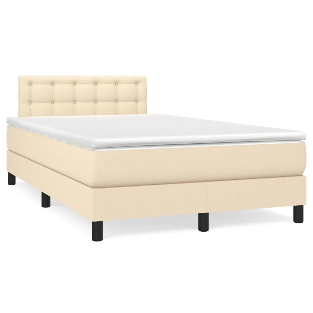 Giroletto a Molle con Materasso Crema 120x200 cm in Tessuto 3140366