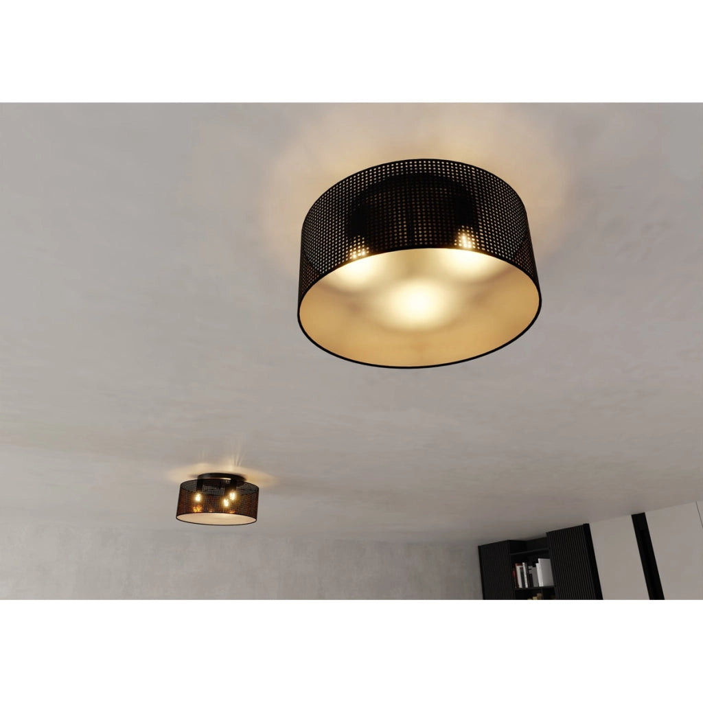 Lampada a sospensione ASTON in acciaio nero e oro