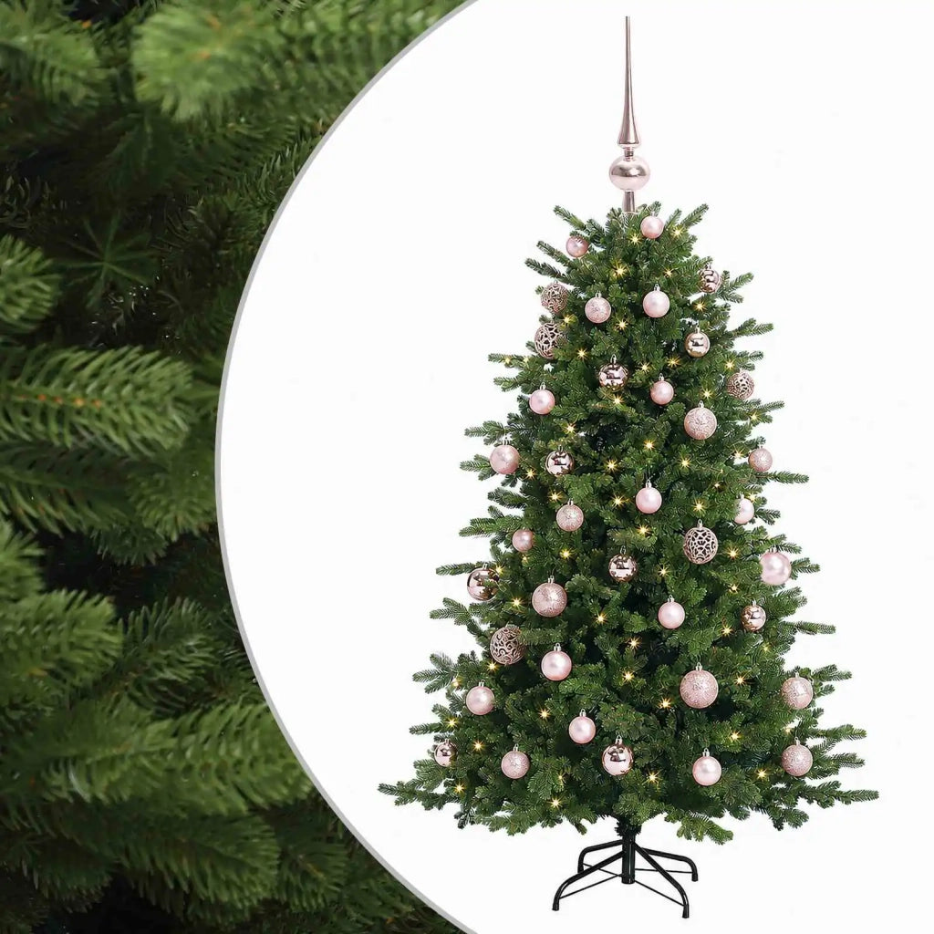 Albero di Natale artificiale con palline 120 cm 150 LED 3465789