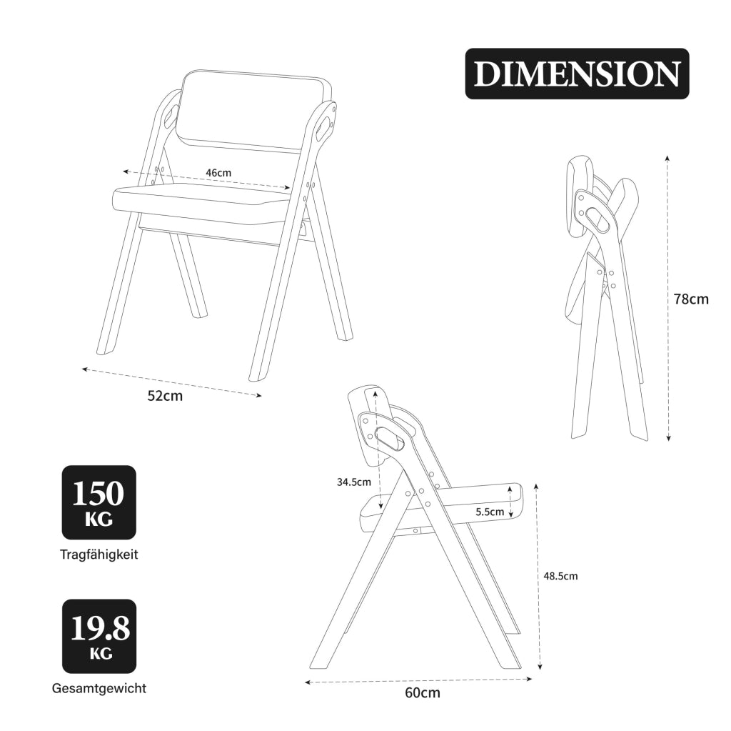 Sedia pieghevole imbottita in legno; beige