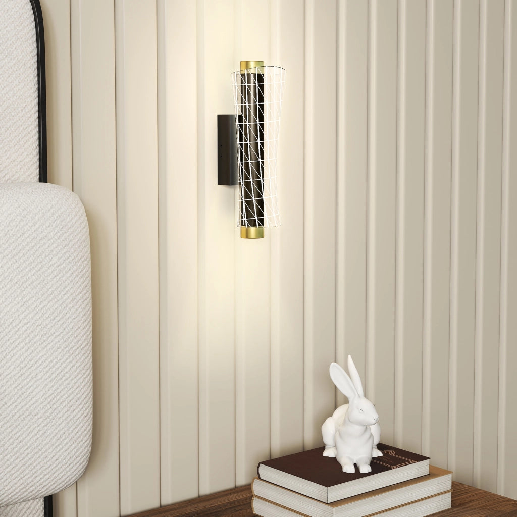 Lampada da parete LED ¨C zephmum ¨C Griglia design, dimmerabile, metallo nero